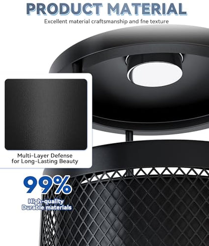 Outdoor Trash Can Commercial, Heavy Duty Large Metal Garbage Can for All Weather Resistant, Garbage Bin Waste Receptacle for Parks, Streets, Patio, Public Spaces (30 Gal-Round-Lid)