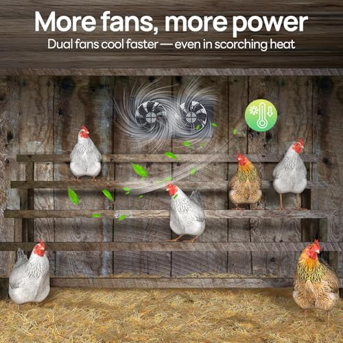 DC HOUSE 20W Solar Fan Powered Exhaust Fan for Chicken Coops, Greenhouses, Sheds, Pet Houses, and Windows - Waterproof and Plug Play Easy Connector Max Applicable Space 880ft3 (25 m3)