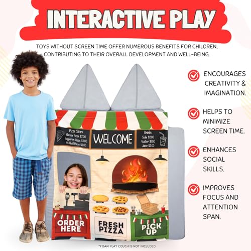 Couch Swag Play Panel for Childrens Foam Sofa Kids Couch (Pizza) - style: Pizza