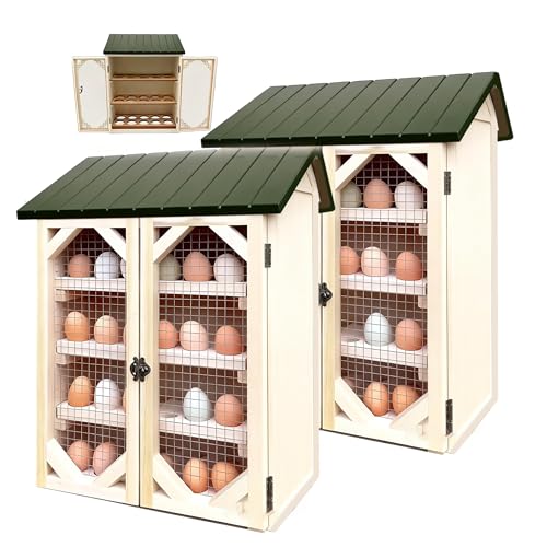 Farmhouse Egg Cabin,Bringing Country Charm to Your Kitchen Counter,Miniature Henhouse Design Egg Storage Cabinet,Decorative Farmhouse Kitchen Deco(2pcs) - color: 2pcs
