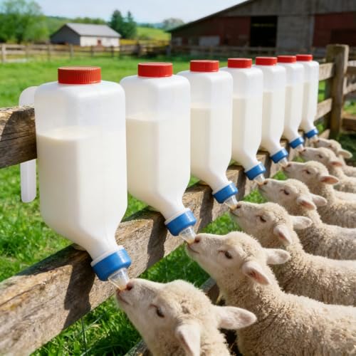 2 Pack 800ml Lamb Feeding Bottle,Hang Upside Down | Goat Feeder Bottles, Animal Milk Bottle,With Scale, Reusable, Goat Nursing Bottles ,For Lamb Goats Dog Cat Piglet