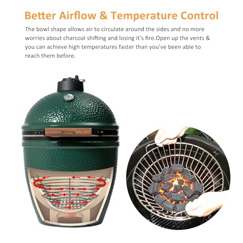 Charcoal Basket Compatible with Big Green Egg Large and Kamado Joe Classic - 304 Stainless Steel Ash Basket Grate Replacement for Kamado Grill