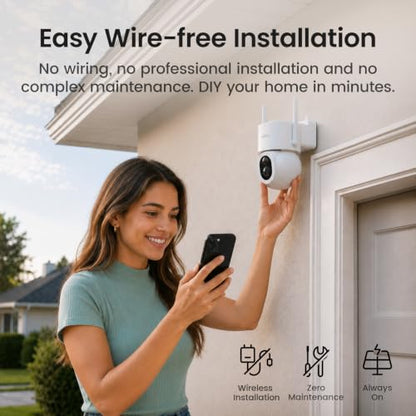 aosu SolarCam D1 Max, 4K Solar Security Cameras Outdoor Wireless, 360° Pan & Tilt Coverage, Auto Tracking, Color Night Vision, Local Storage, No Subscription Required