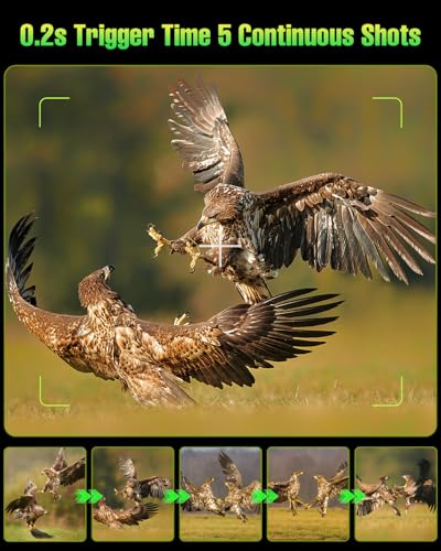 Trail Camera 4K 64MP with 5000mAh Rechargeable Battery 64GB Micro Memory Card IP67 Waterproof, Night Vision, Motion Activated, Solar Powered Wildlife Hunting Camera Outdoor
