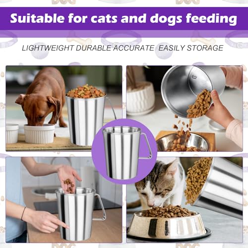 8 Cup Dog Food Scoop 304 Stainless Steel Dog Food Measuring Cups for Cat or Bird Pet Foods, Injection Molded and Dishwasher Safe (8 Cup) - size: 8 Cup
