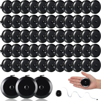 Kigeli 200 Pcs Tape Measure - 60 Inch Retractable Measuring Tape for Body, Fabric, Sewing, Tailor, Cloth, Knitting, Craft, Weight Loss Measurements - Black Dual Sided