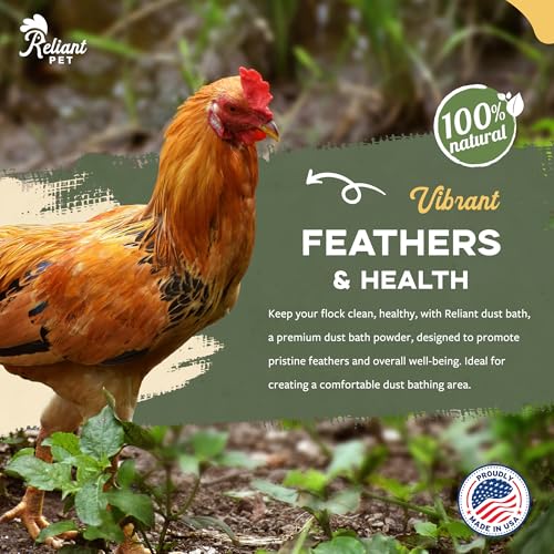 Reliant Pet Chicken Dust Bath - 7lbs, Made in USA Natural Dust Bath for Chickens - Ideal Chicken Dust for Bath Tub Mix - Poultry Dust Powder for Chicken Coop