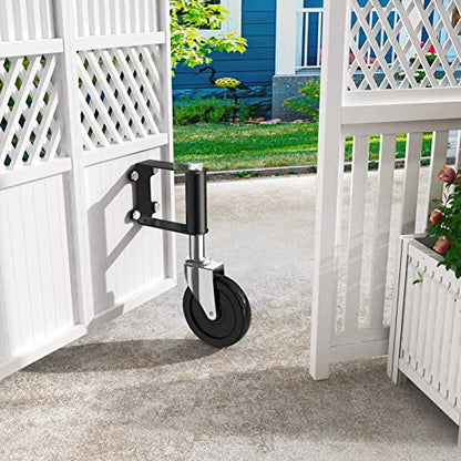Ronlap Gate Caster Wheels Spring Loaded for Wooden Metal Tube Swing Fence Gates Heavy Duty Outdoor Farm Gate Roller, 250Lbs, Upgraded 5 Inches, 2 Pack - style: Upgraded 5 Inches Without Brake