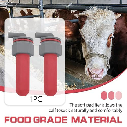 Calf Feeder Pacifier, Soft Feeding Teat, Anti Backflow with Fixed Base Drinking Nipple for, Lamb, Donkey Feeding Device