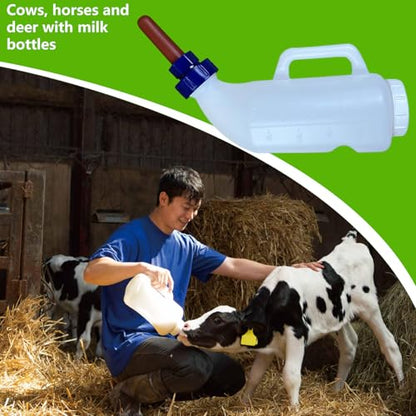 Large Capacity Livestock Milk Container Feeding Bottle with Leakproof Nipple Easy Refilling Mouth for Fawns Nursing - style: 1 liter capacity