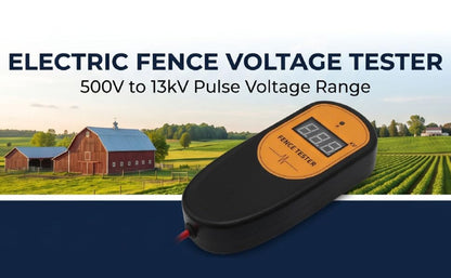 Naroote Electric Fence Voltage Tester ABS Digital Fence Fault Finder 500V to 13KV Large Screen One Button Circuit Protection for Farm Ranch Horse Fences