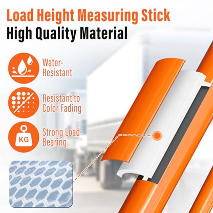15FT Height Stick,Load Height Measuring Stick,Sturdy Fiberglass Truck Height Stick with Adjustable Pole,Non-Conductive Accurately Measures Stick with Carrying Bag,Retractable Height Stick for Trucks - size: 15FT
