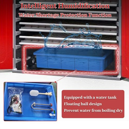 Incubators for Hatching Eggs,1000 Eggs Incubator with Automatic Egg Turning and Humidity Control,Commercial Large Cabinet Hatcher for Chicken, Duck, Quail,Birds Eggs (Red,1000-Egg) - size: 1000-Egg