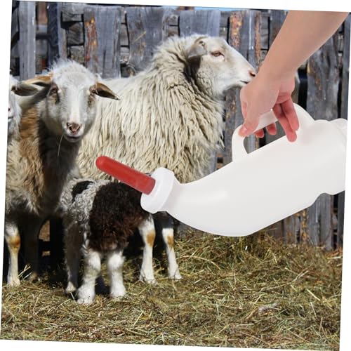 VOSAREA 2l Calves Nursing Bottle with Handle Silicone Nipple for Lamb Goat Calf Livestock Feeding