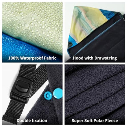 Waterproof Stadium Blanket, Fleece Camping Blanket Wearable Soft Warm Camp Blanket for Outdoor Camping, Picnic, Stadium, Sports, Beach, Car - color: Blue Mountain