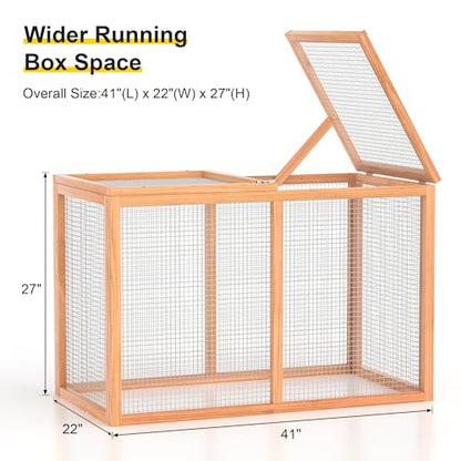 GOJOOASIS 40" Chicken Run Outdoor Wooden Chicken Coop Hen House Poultry Cage w/Wire Fence Indoor and Outdoor Use (B) - size: B