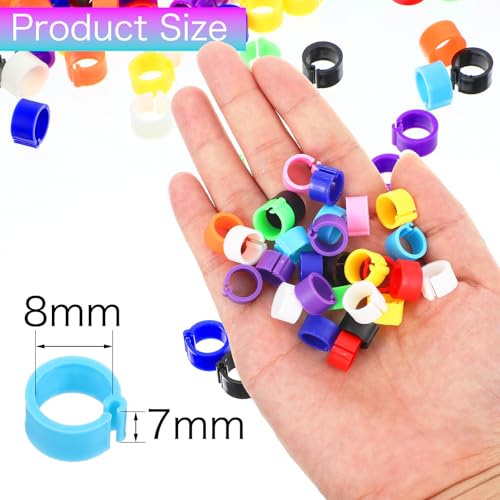 ElevateTech 200PCS 8mm Coturnix Quail Leg Bands Chicken Identification Band Bands Chicken Leg Band Rings Clip-On Round Tags Poultry IdentificationBand