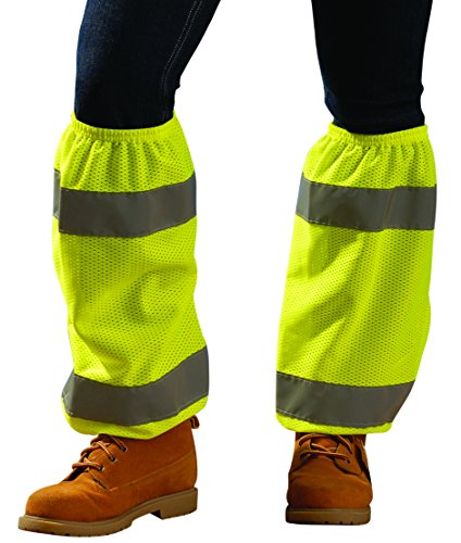 OccuNomix LUX-SG-Y High Visibility Classic Mesh Leg Gaiter, 15 1/2" Length, Hook & Look Closure, Yellow