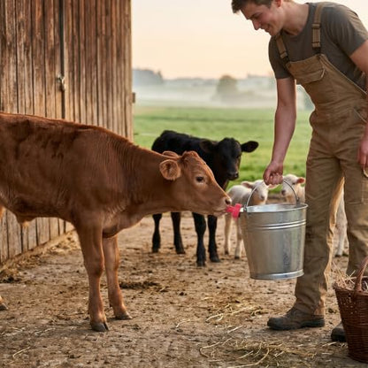 Zerodis Food Grade Calf Feeding Nipple, Rubber Replaceable Nipple Calf Milk Feed Bucket Accessories for Cattle Sheep Livestock(HL MP73C)