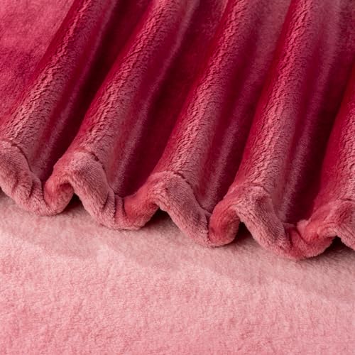 Berkshire Blanket-Classic Heavyweight Warm Soft Printed VelvetLoft® Plush Blanket, King Size Soft Fuzzy Blanket for Couch Sofa Bed, Ombre Burgundy, 90in x 108in - color: Ombre Burgundy, size: King/Cal King