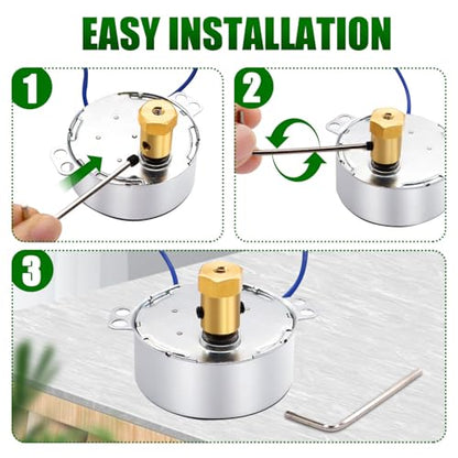 Twidec/3Pcs Synchronous Turntable Motor Electric Motor 2.5-3RPM/MIN 50/60Hz 4W CCW/CW AC100~127V Synchron Motor For Cup Turner,Cuptisserie Rotator With 7mm Flexible Coupling TYC-50-2.5-3R-XLLB - size: 2.5-3r-3 set