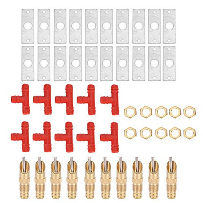 AUNMAS 10Pcs Rabbit Drinker Nipple Waterer Set Automatic 360 Degree Stainless Steel Nipples Cage Accessories Drinking Water Tool for Rabbits, Chickens, Ducks, Birds, Quails