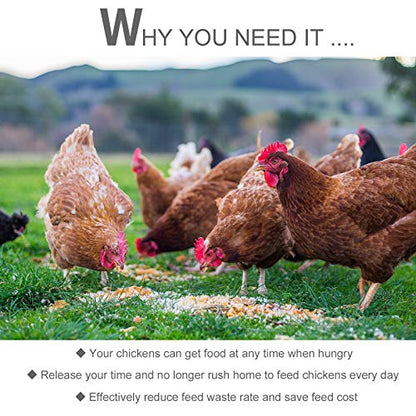 PawHut 25 lbs Capacity Automatic Chicken Poultry Feeder with a Galvanized Steel and Aluminium Build, Weatherproof Design - size: 16.5" L x 20" D x 11.25" H