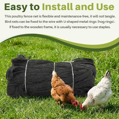 25 x 25 ft Aviary Bird Netting Chicken Netting Commercial Grade Heavy Duty Knotted 1 inch Mesh for Chicken Coops Poultry Blueberries Fruit Trees Net Aviary Garden - size: 25 x 25ft, 1 inches