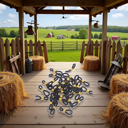 50Pcs Black Baby Chick Splay Leg Hobble Chicken Leg Bands Adjustable Hobbling Chicken Hobble Braces for Spraddle Leg Repair Poultry Care Supplies for Chick Bird Ducks Newly Hatched
