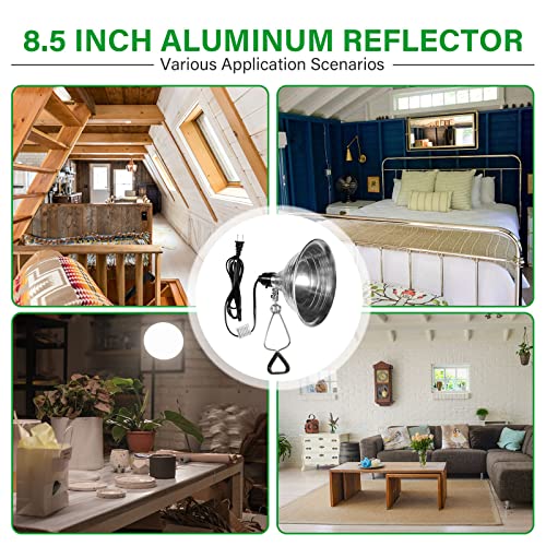 Simple Deluxe Clamp Lamp Light with 8.5 Inch Aluminum Reflector up to 150 Watt E26 (no Bulb Included) 6 Feet 18/2 SPT-2 Cord, 2-Pack - size: 8.5 Inch (150 Watts), style: 2-Pack