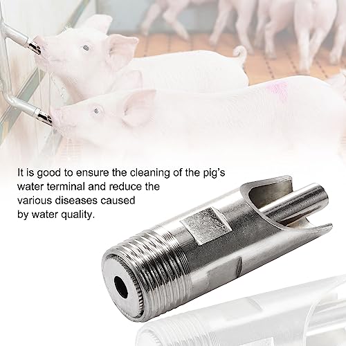 uxcell 1/2 PT Thread Pig Nipple Drinker Feeder Waterer Metal Automatic Pig Water Nipple for Sows Piglets Drinking, 1 Pc