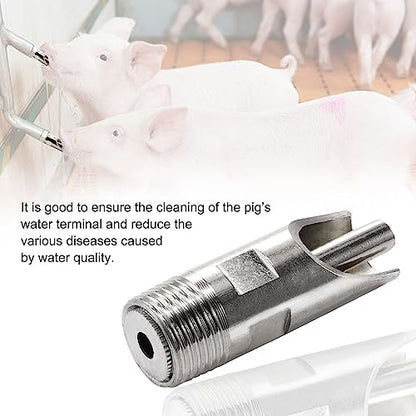 uxcell 1/2 PT Thread Pig Nipple Drinker Feeder Waterer Metal Automatic Pig Water Nipple for Sows Piglets Drinking, 1 Pc