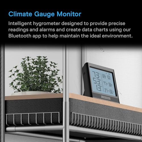 AC Infinity Temperature Humidity VPD Smart Hygrometer B2 with LCD Display & Bluetooth App Monitor, Climate Gauge Thermometer for Basements, Guitar Rooms, Grow Tents and Greenhouses - style: Integrated Sensor