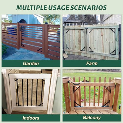 Gate Frame Fence Kit with Gate Latch,Heavy Duty Anti Sag Gate Kit, Gate Corner Brace Bracket Hardware for Wooden Fence Gate Garden Wooden Driveway Gates,Shed Doors, Corral（1 Set）