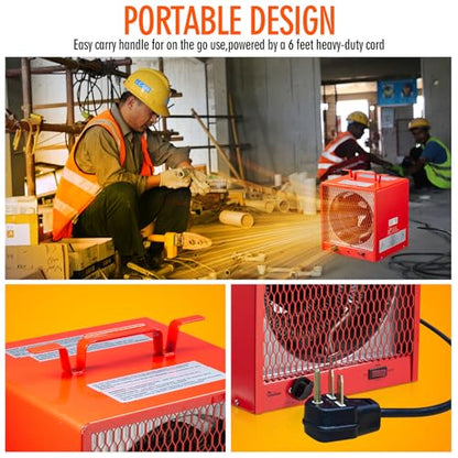 DR. INFRARED HEATER DR-988 240V Electric Industrial Garage, Workshop, Warehouse, Construction Heater, 5600W, Thermostat 37-113 °F, Portable, Wall Ceiling Mount - size: 16 Inches