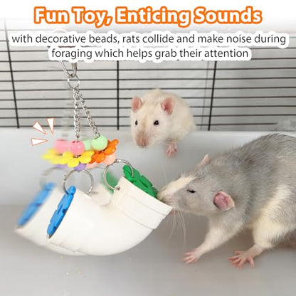 Rat Enrichment Foraging Toys, Interactive Puzzle Slow Feeder Treat Dispenser, Hanging Cage Accessories, Easy-Clean Rodent Toys for Rat Mice, Bird Foraging Toy for Parakeet Conure (1Pcs)