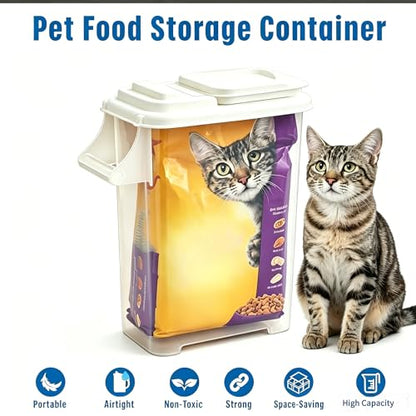 Pet Food Storage Container 16 Quart, Large Capacity Grain Bin with Easy Pour Spout, Airtight Bird Feeder and Dog Cat Treats Dispenser for Kitchen Pantry Organization