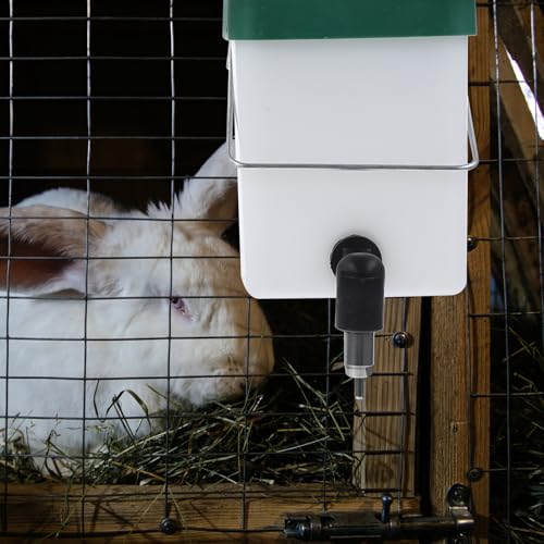 2Pcs Rabbit Water Dispenser Automatic Hanging Bunny Waterer with Hook Design Safe and Easy to Install Drinking Equipment for Rabbits and Guinea Pigs Cage