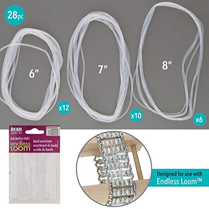 The Beadsmith Deb Moffett-Hall’s Endless Loom Bands, Clear Color, 28 Piece Assortment Pack, Use with The Endless Loom