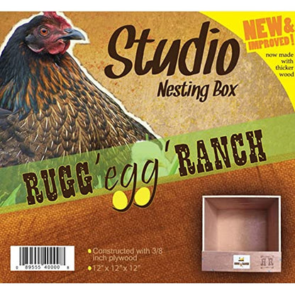 Rugged Ranch Studio 12"x12"x12" Single-Compartment Hen Nest Cubby for 1 to 2 Hens - Wooden Chicken Coop Accessory for Interior Use, Furniture-Grade Wood, Easy Assembly