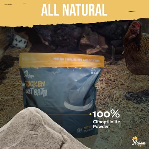 Reliant Pet Chicken Dust Bath - 7lbs, Made in USA Natural Dust Bath for Chickens - Ideal Chicken Dust for Bath Tub Mix - Poultry Dust Powder for Chicken Coop