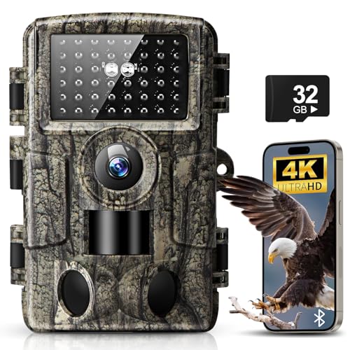4K 60MP WiFi Trail Camera | Waterproof Game Camera with Night Vision Motion Activated for Wildlife Monitoring and Home Security