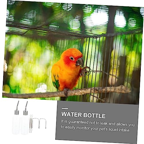 2pcs Hanging Water Bottle Dispenser for Rabbits Chinchillas Guinea Pigs Leakproof Durable Pet Drinking Transparent Design for Easy Monitoring