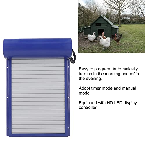 Automatic Chicken Coop Door, Auto Chicken Coop Door Opener with Timer & LED Display Controller, Multi Modes Aluminum Door for Home Farms, Chicken,