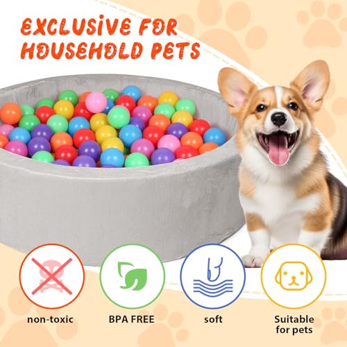 Dog Beds, 27 Inch Round Foam Pet Beds，Suitable for Small Dog & Cat to Sleep in and Play in The Ball Pit，Gray - Ideal for Puppies and Kittens（Balls NOT Included）... - color: Grey