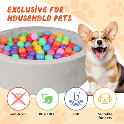 Dog Beds, 27 Inch Round Foam Pet Beds，Suitable for Small Dog & Cat to Sleep in and Play in The Ball Pit，Gray - Ideal for Puppies and Kittens（Balls NOT Included）... - color: Grey