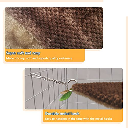 LEFTSTARER Guinea Pig Ferret Rat Hammock Toy Small Animal Cage Accessories Hideout Tunnel & Bunkbed Hammock for Rat Ferret Guinea Pig Hamster Sugar Glider Chinchilla, 1.Forest Hammock Set - color: 1.Hammock + tunnel