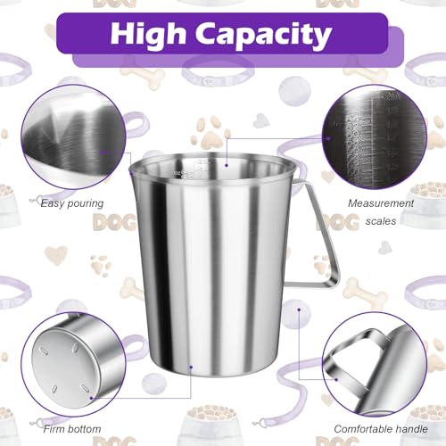 8 Cup Dog Food Scoop 304 Stainless Steel Dog Food Measuring Cups for Cat or Bird Pet Foods, Injection Molded and Dishwasher Safe (8 Cup) - size: 8 Cup