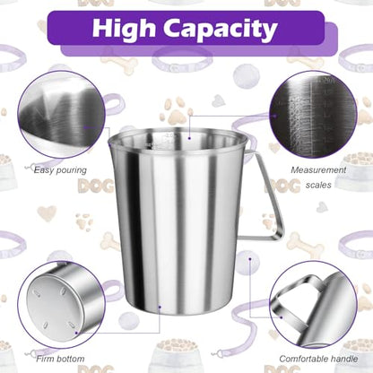 8 Cup Dog Food Scoop 304 Stainless Steel Dog Food Measuring Cups for Cat or Bird Pet Foods, Injection Molded and Dishwasher Safe (8 Cup) - size: 8 Cup