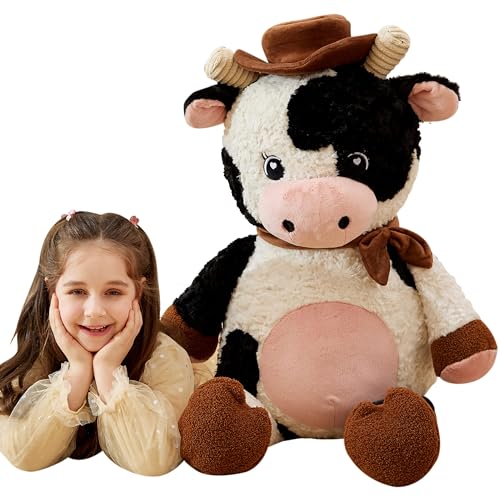 IKASA Giant Cow Stuffed Animal Plush Toy,30 Inches Large Big Jumbo Soft Toys, Huge Size Cute Fluffy Plushy Fat Oversized Plushie - style: Cow